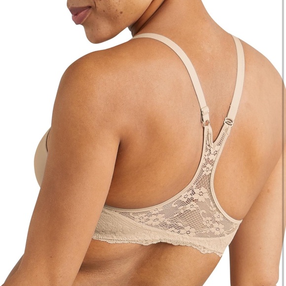 NWT Maidenform Nude Color Racerback Bra w/ Lace Detail 40DD - Picture 2 of 7